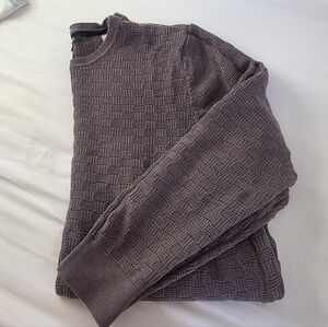 Karl Lagerfield Mens Grey Basket Weave Textured Sweater Size XXL